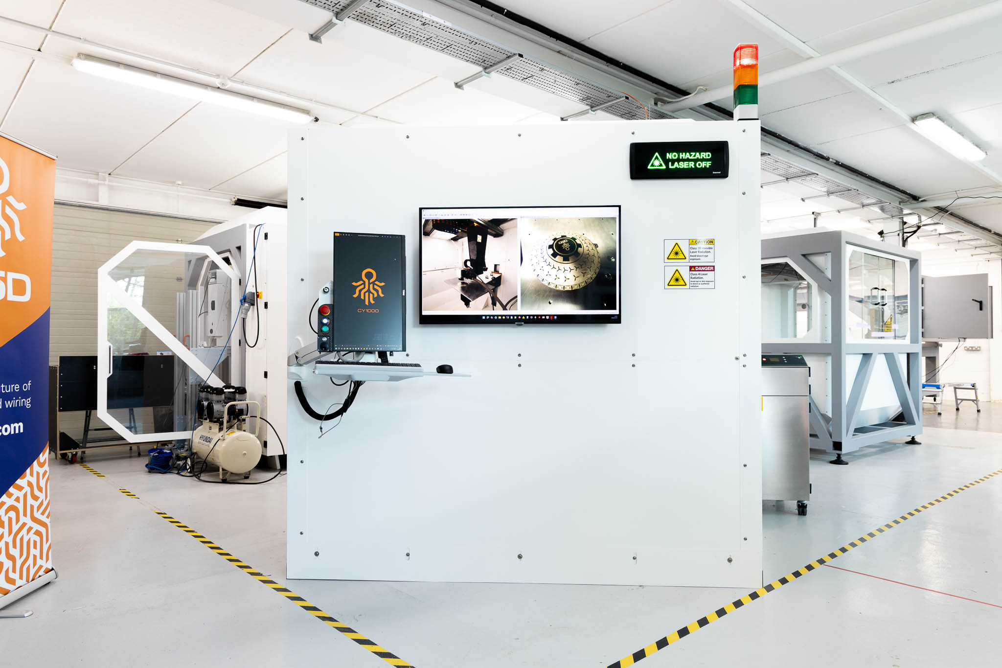 CY10L - Laser machine front view in wokshop