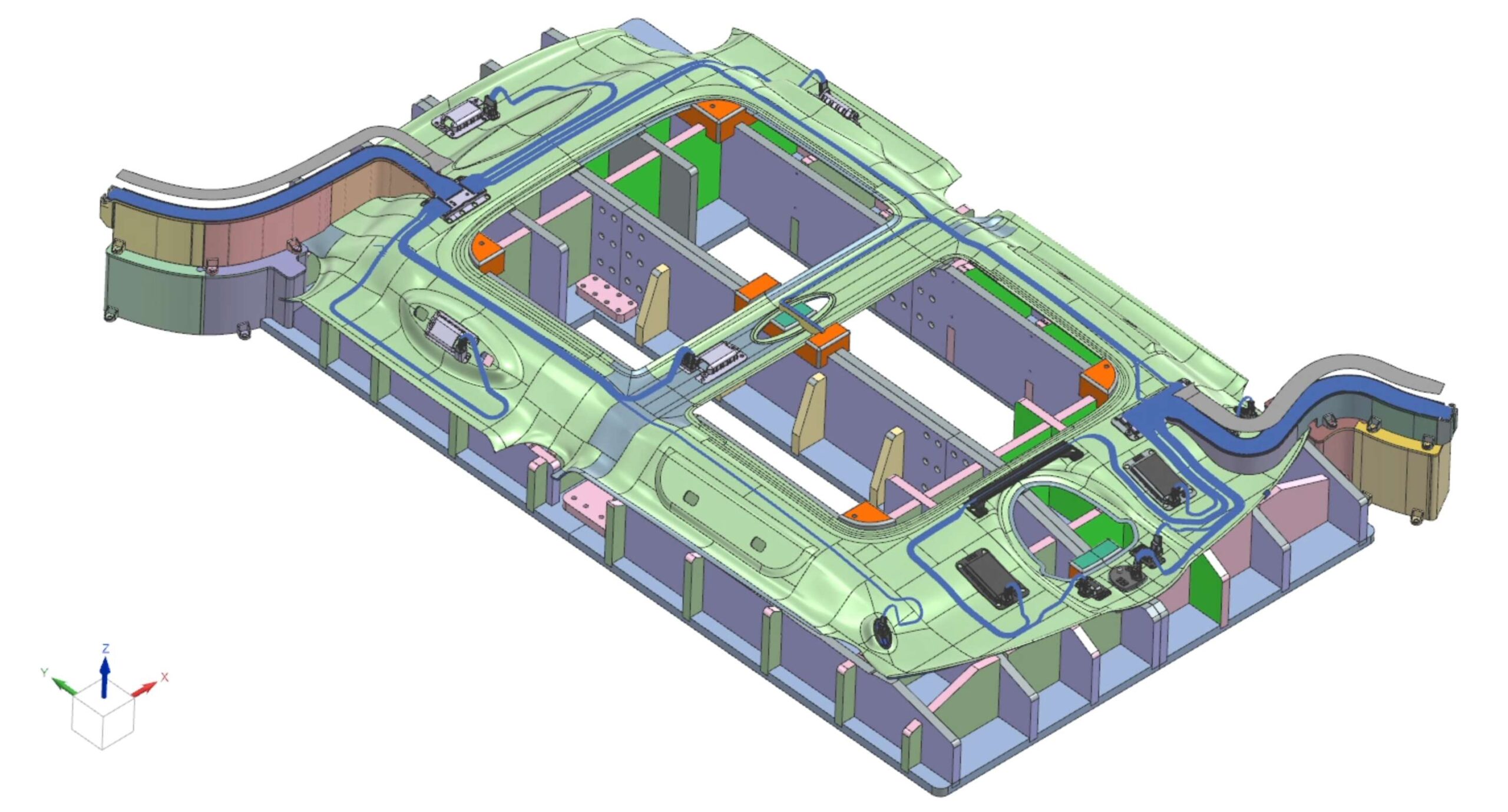 CAD image of a headliner wire harness