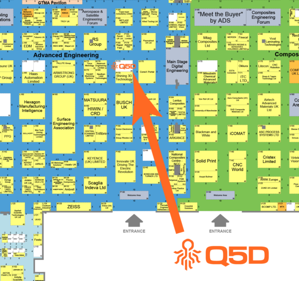 Cropped map showing location of stand P175 for Q5D