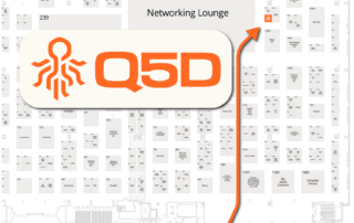 Map image showing location of Q5D at booth 1247